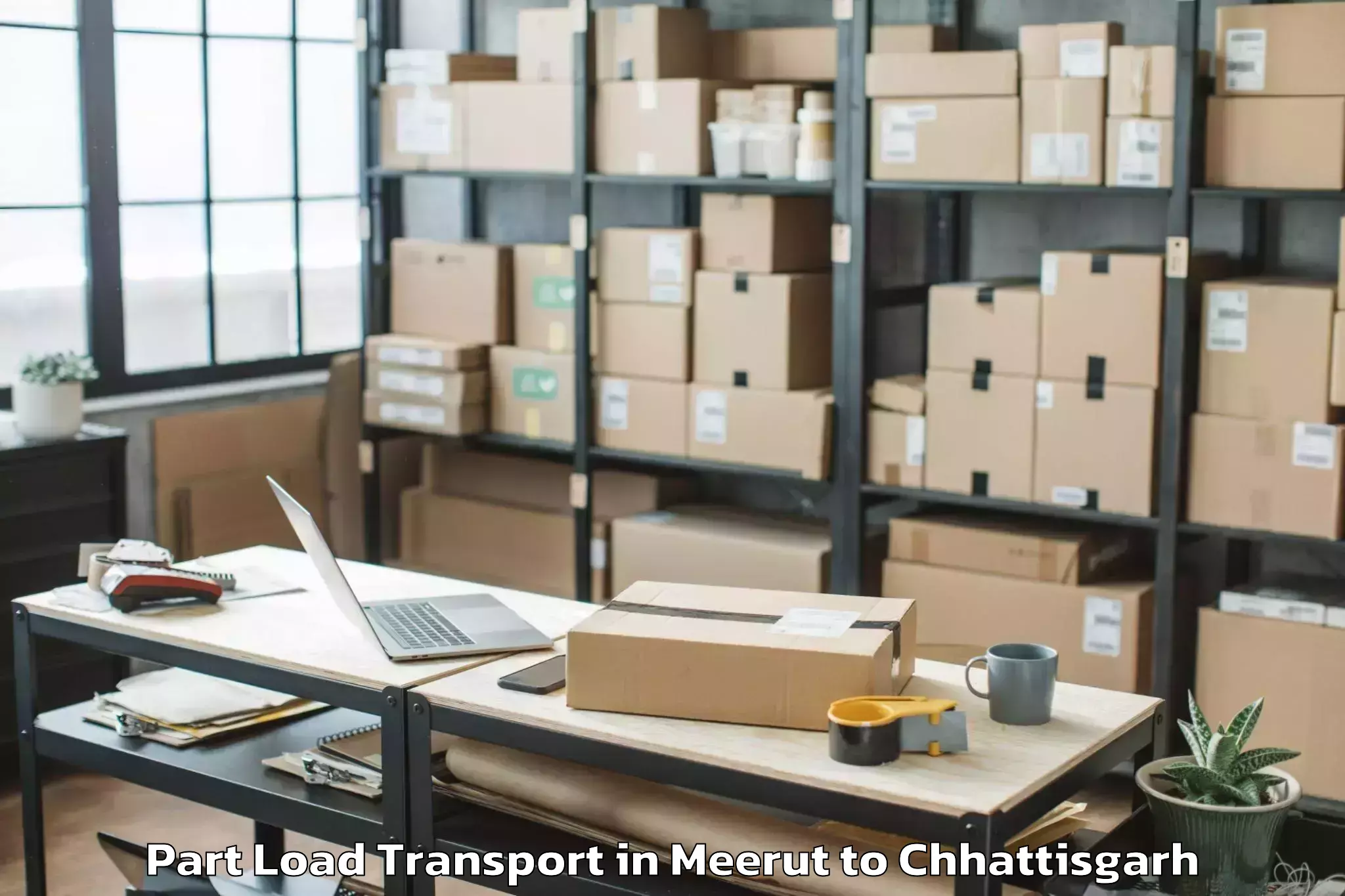 Meerut to Khairagarh Part Load Transport Booking